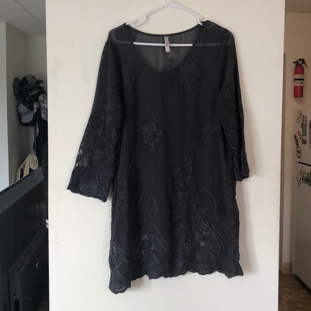 Sheer Dress with Embroidery